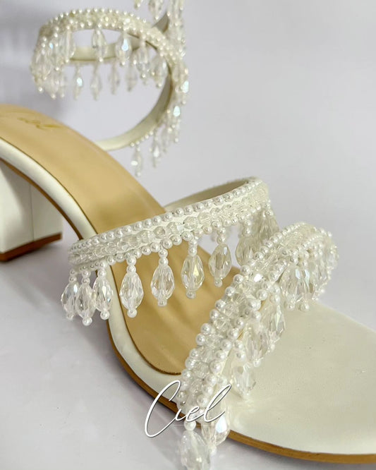 White Chandelier Heels